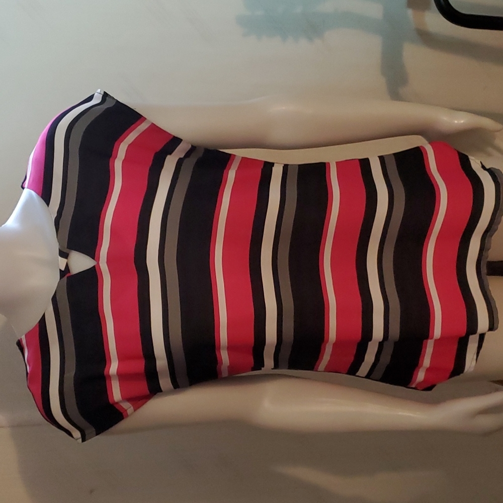 Short sleeve striped blouse